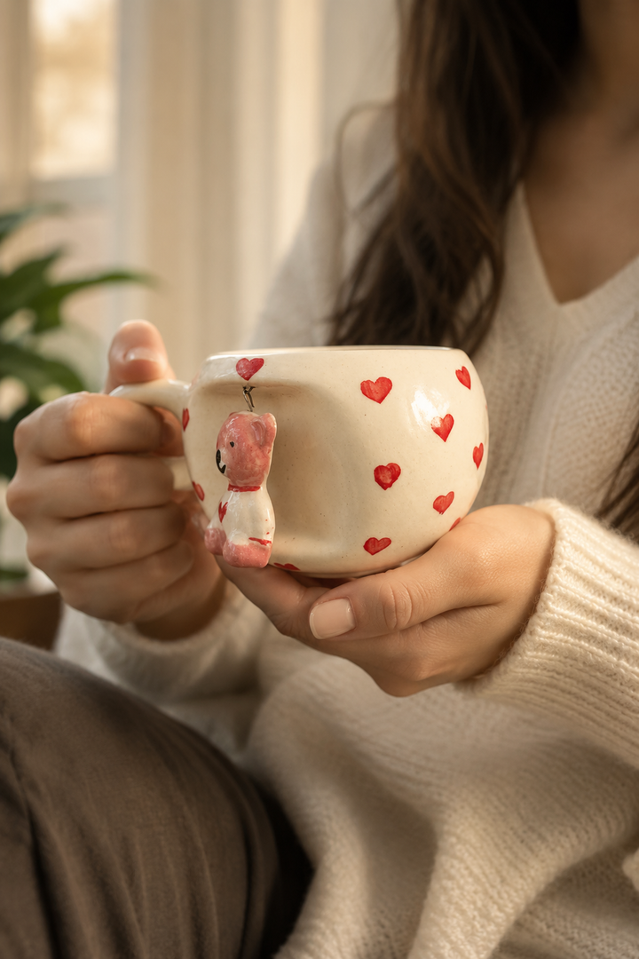 SAAG ceramic mug pink teddy