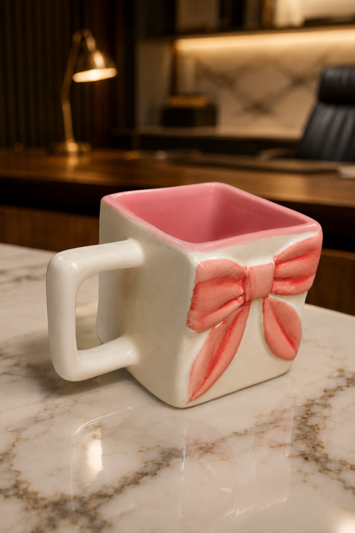 SAAG ceramic mug pink bow