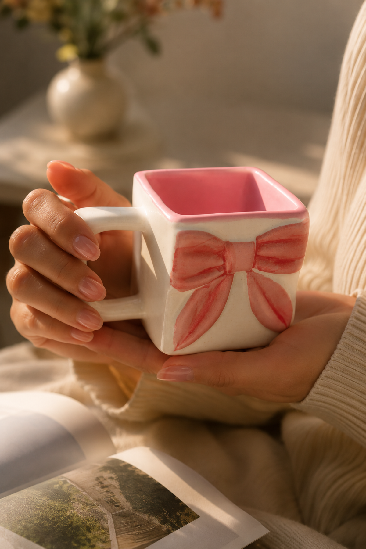SAAG ceramic mug pink bow