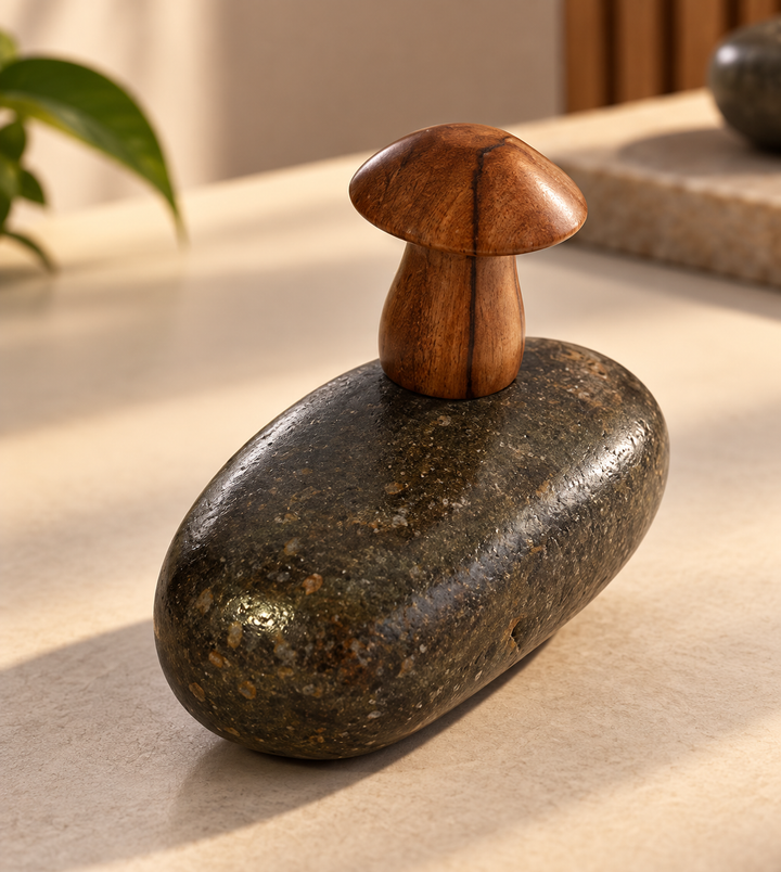 Mushroom Stone Paper Weight – corrected view 1
