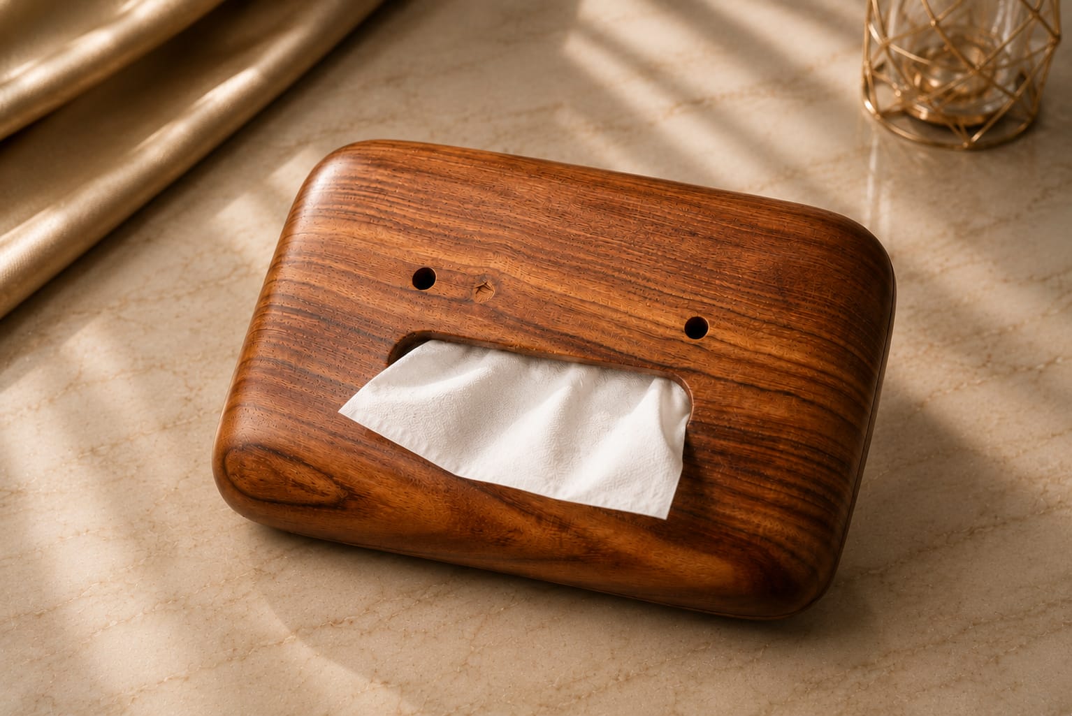 Wooden tissue box 