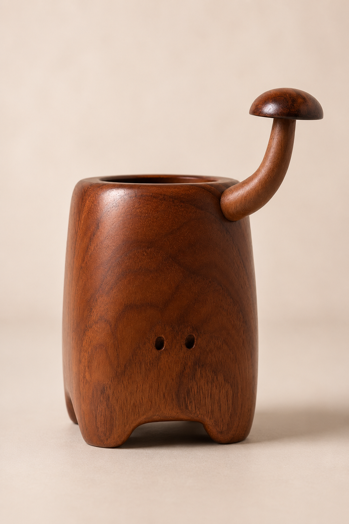 SAAG Mushroom Tail Medium — Sagwan teak decor pot