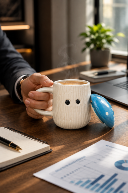 SAAG Azure Mushroom Mug — premium ceramic mug with azure mushroom design (view 2)