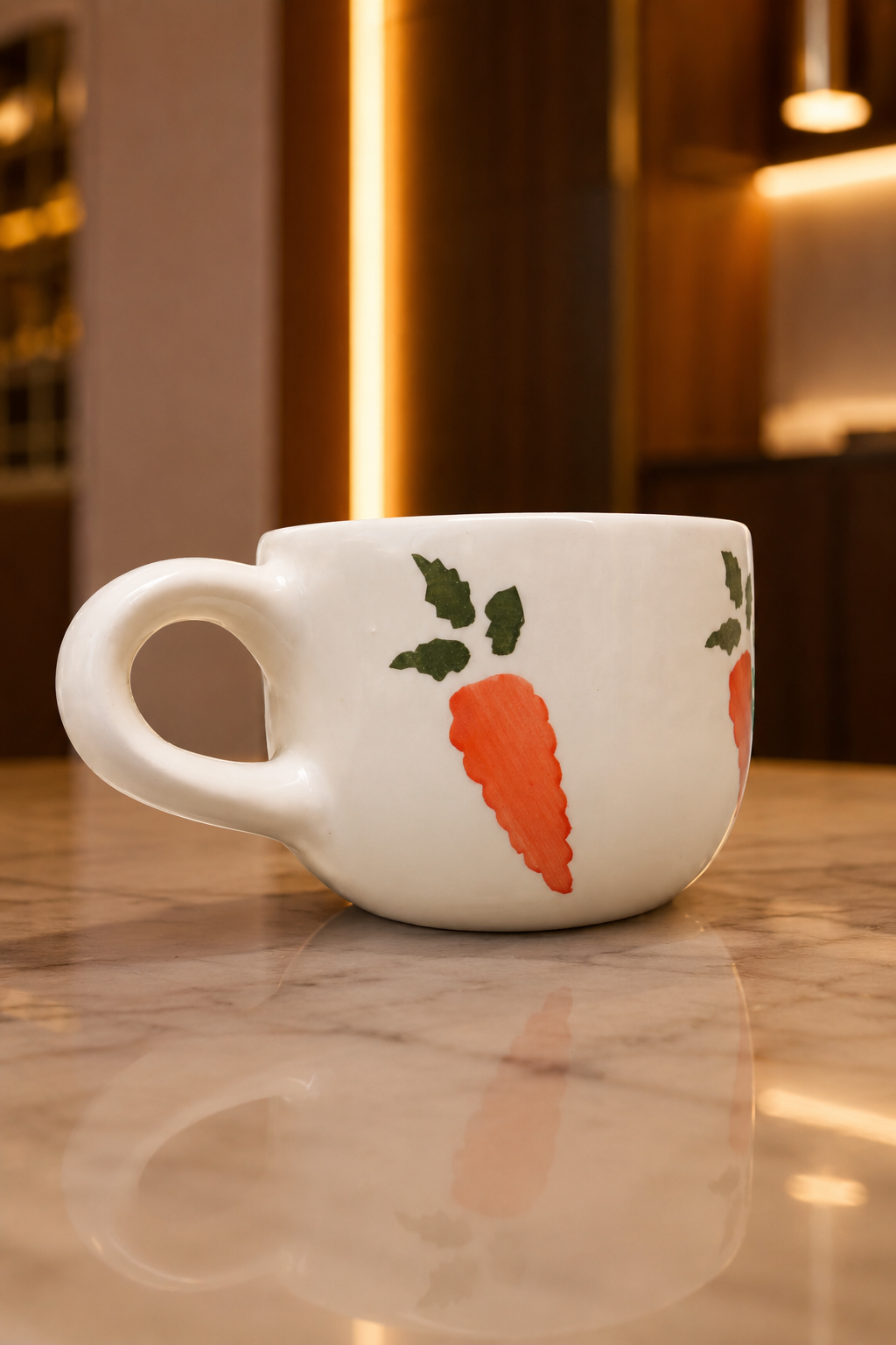 SAAG Carrot Charm Mug — premium ceramic mug with carrot character design (view 4)