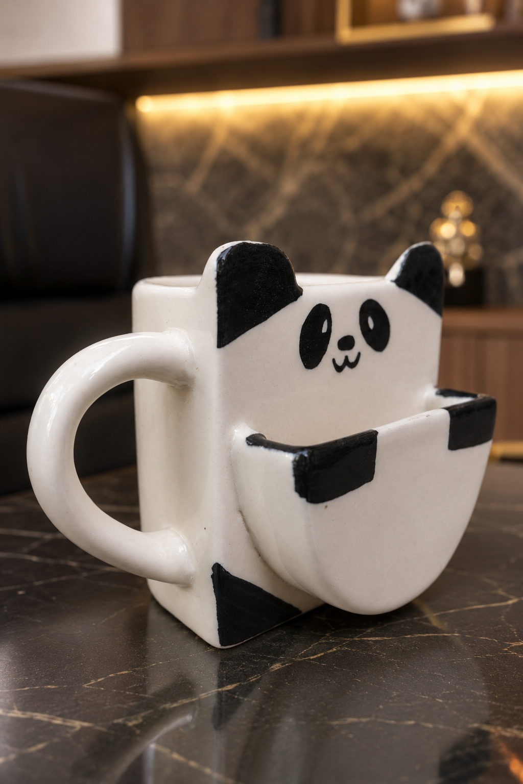SAAG Panda Hug Mug — premium ceramic coffee mug with panda character design (view 1)