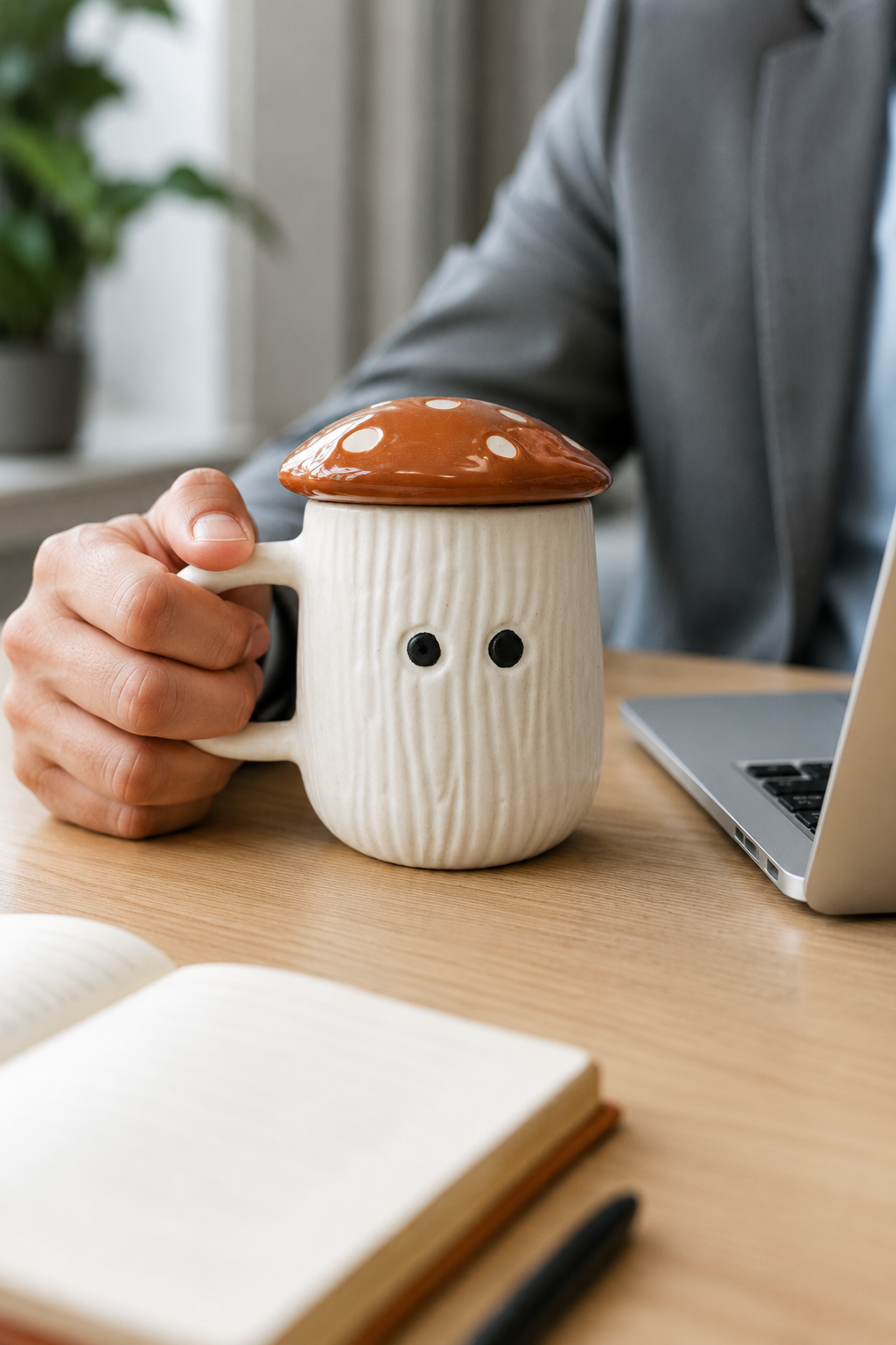 SAAG Truffle Mushroom Mug — premium ceramic mug with earthy mushroom design (view 2)