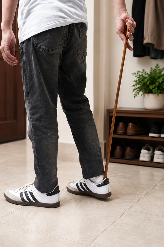 SAAG Shoe Horn — Sagwan teak and metal shoe horn