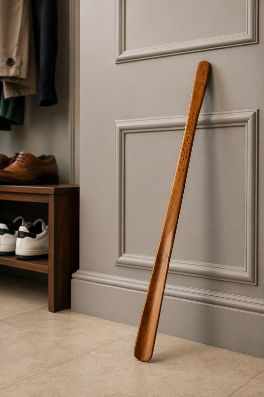 SAAG Shoe Horn — teak handle detail